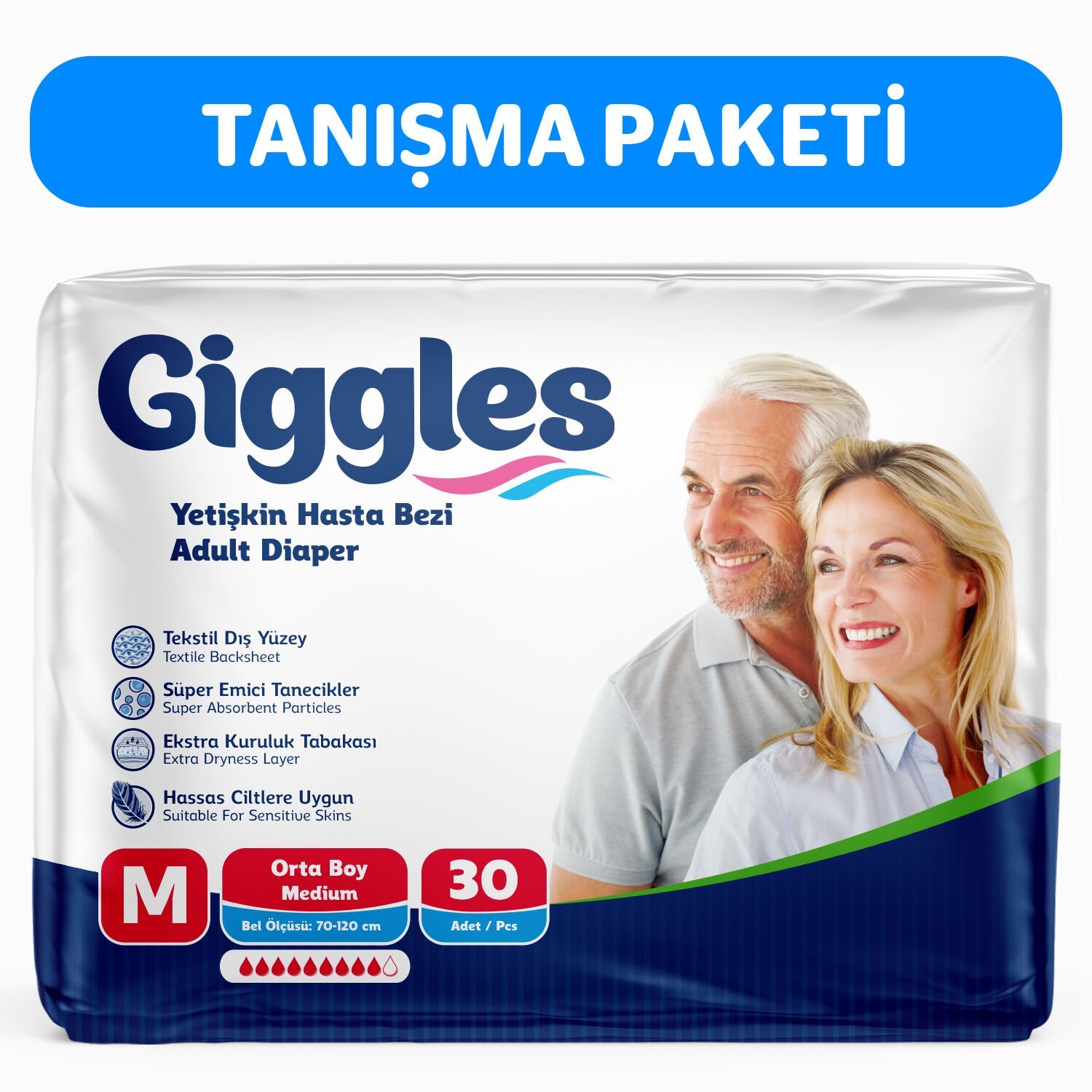 Giggles Yetişkin Hasta Bezi Medium 30 Adet