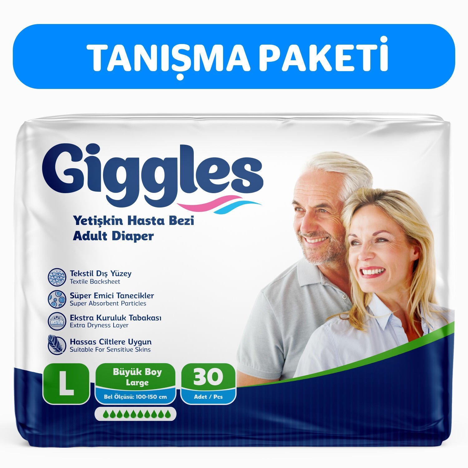 Giggles Yetişkin Hasta Bezi Large 30 Adet